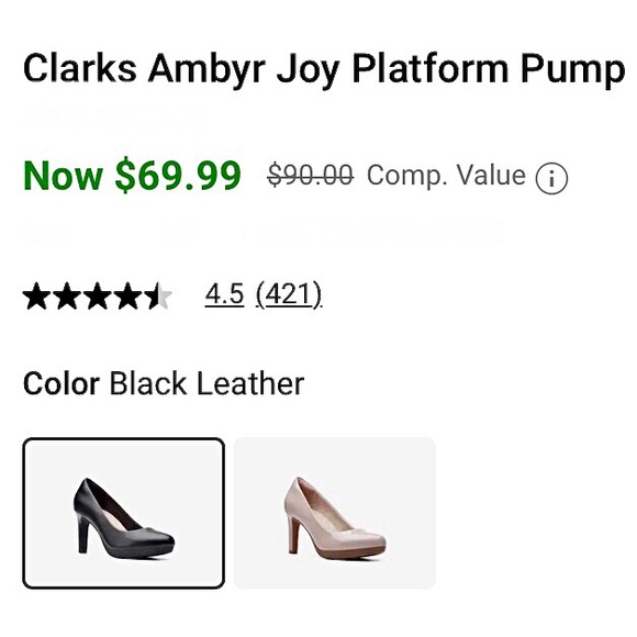 Clarks Black ‘Ambyr Joy’ Platform Pump - Picture 2 of 13
